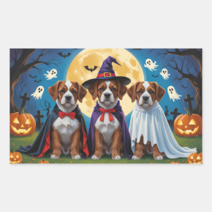 Bouviers des Flandres Honden Pompoen Halloween Gra Rechthoekige Sticker