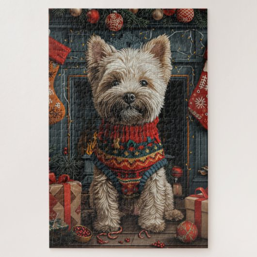 Bouviers des Flandres kerstcadeaus open haard Legpuzzel (Verticaal)