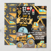 Bouw 2e verjaardagsfeestje stortplaats vrachtwagen kaart (Voorkant / Achterkant)