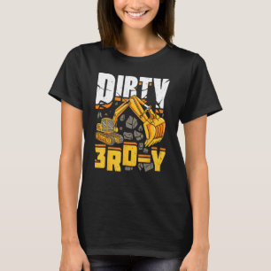 Bouw 3e Verjaardag Jongen Dirty 3e-Y Excavato T-shirt