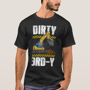 Bouw 3rd Birthday Boy Excavator 3 Di T-shirt
