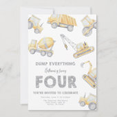 Bouw 4e Vier Verjaardagsfeest Kaart (Voorkant)