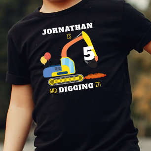 Bouw 5e verjaardag kinder shirts