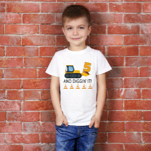 Bouw 5e verjaardagsfeest thema kinder shirts