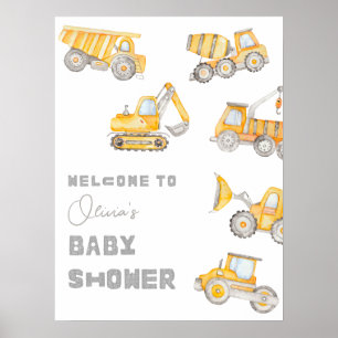 Bouw Baby shower Welkom Poster