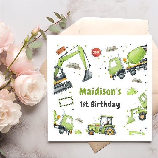 Bouw Birthday Party Hartelijk dank Servet