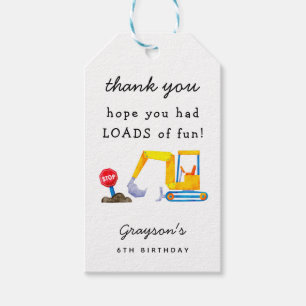 Bouw Boy Birthday Party Cadeaulabel