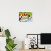 Bouw Bruggen Abstracte kunst Modern Wall Poster (Thuiskantoor)