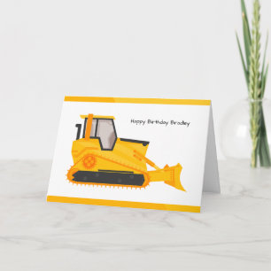 Bouw Bulldozer Truck Birthday Card Kaart