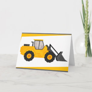 Bouw Bulldozer Truck Birthday Kaart