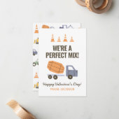 Bouw Cementmixer Kinderen Klaslokaal Valentijn Notitiekaartje (Voorkant / Achterkant in situ)