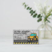 Bouw | Concreet | Road Roller Blue Print Visitekaartje (Staand voorkant)