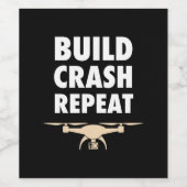 Bouw de Crash Repat Drone Wijn Etiket (Enkel label)