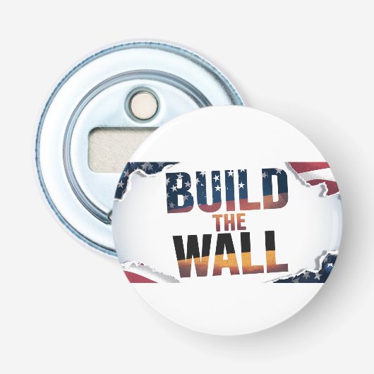 BOUW DE MUUR - Magnetische flesopener Button Flesopener (Voorkant)