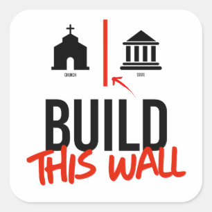 Bouw deze muur vierkante sticker