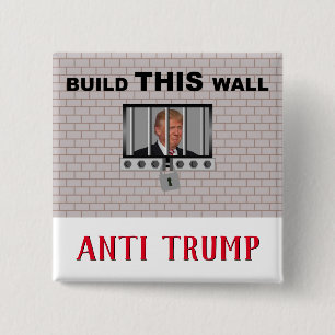 Bouw deze wand/anti-trump, vierkante button 5,1 cm