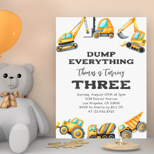Bouw Dump Alles Truck 3e verjaardag Kaart
