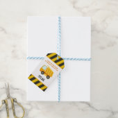 Bouw Dump Truck Birthday Cadeaulabel (Met Touw)