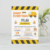 Bouw Dump Truck Birthday Kaart (Staand voorkant)