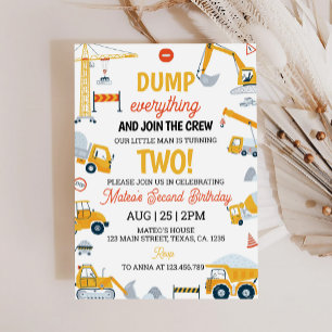 Bouw Dump Truck Birthday Kaart