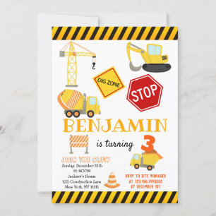 Bouw Dump Truck Birthday Kaart