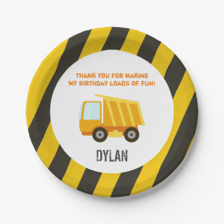 Bouw Dump Truck Birthday Papieren Bordje