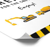 Bouw Dump Truck Birthday Treatment of Food Sign Poster (Hoek)