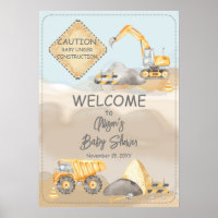 Bouw Dump Truck Boy Baby shower teken