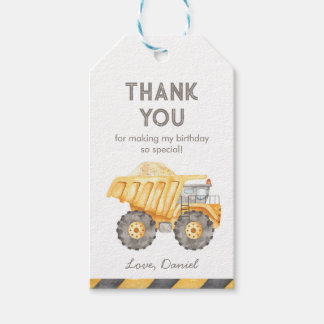 Bouw Dump Truck Cadeaulabel