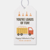 Bouw Dump Truck Kinder Classroom Valentijn Cadeaulabel (Voorkant)