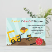 Bouw Dump Truck nodiging Kaart (Staand voorkant)