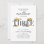 Bouw Dump Truck Party Boy 3e verjaardag Kaart (Voorkant)