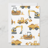 Bouw Dump Truck Party Boy 3e verjaardag Kaart (Achterkant)