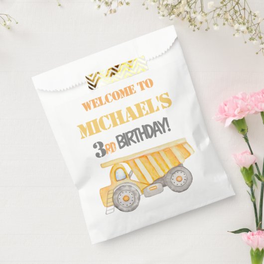 Bouw Dump Truck Party Favor Bag Bedankzakje (Gezegeld)