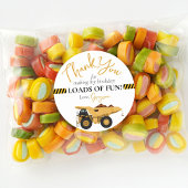 Bouw Dump Truck Verjaardag Dank u voor uw gunst Ronde Sticker