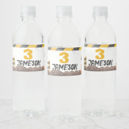 Bouw, Dump Truck Verjaardag Waterfles Etiket