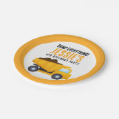 Bouw Dumper Truck Birthday Papieren Bordje (Gekanteld)