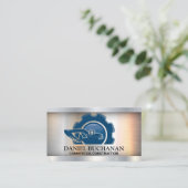 Bouw Earth Mover Logo | Metaal Visitekaartje (Staand voorkant)