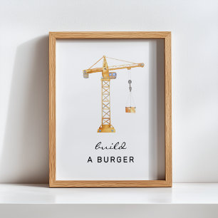 Bouw een Burger Bouwconstructie Verjaardagsbord Poster