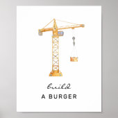 Bouw een Burger Bouwconstructie Verjaardagsbord Poster (Voorkant)