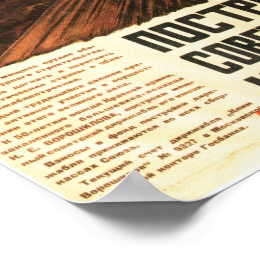 BOUW EEN KRACHTIG LUCHTVAARTUIG Zeppelin Sovjet Poster (Hoek)