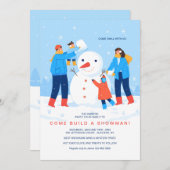 Bouw een Uitnodiging van Snowman (Voorkant / Achterkant)