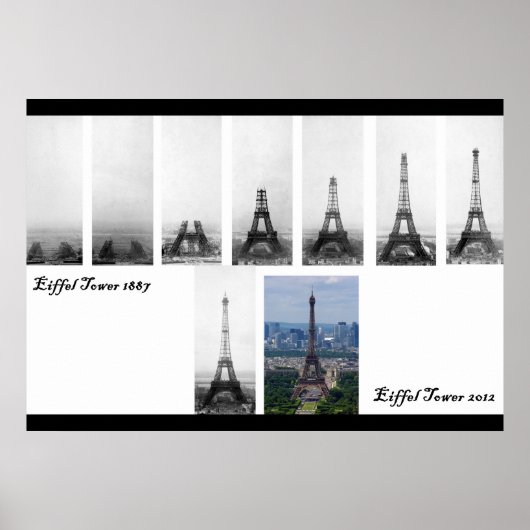Bouw Eiffeltoren 1887 Poster (Voorkant)