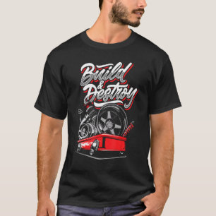 Bouw en vernietiging Draag in het slijpstuk T-shirt
