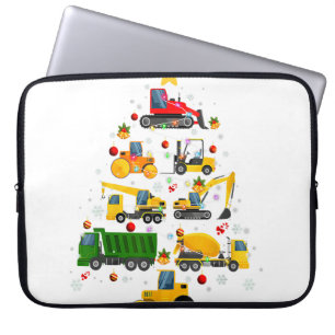 Bouw-excavator kerstboom voor boogstralen laptop sleeve