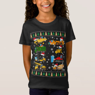 Bouw excavator Truck Santa Ugly Sweater Ch T-shirt