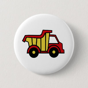 Bouw Fun/Dump Truck Ronde Button 5,7 Cm