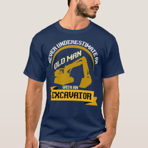 Bouw Funny Old Man Excavator T-shirt