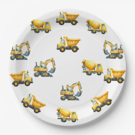 Bouw, geel dump truck borden papieren bordje