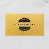 Bouw Geel Zwart Zag Moderne Timmerman Visitekaartje (Voorkant)
